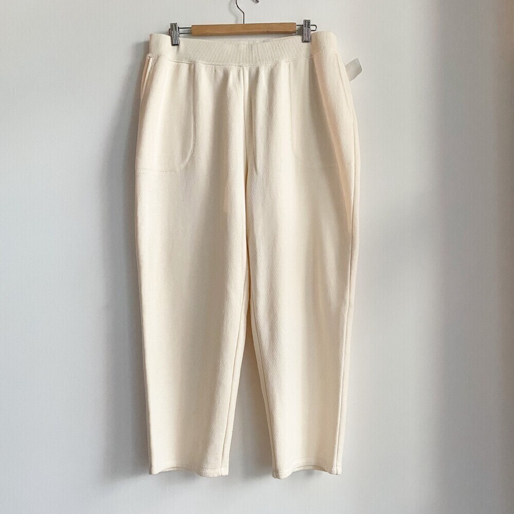 NWT Madewell MWL Airyterry Sweatpants Stitched-Pocket plus 1X Cream Ivory - Picture 3 of 5
